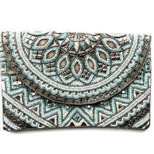 Beaded Clutch Purse with Chain Strap (Jewel)